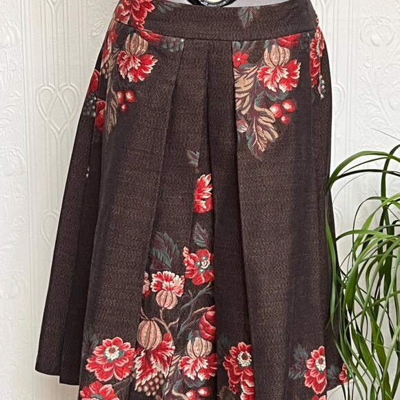 Vintage Kenzo Japanese style wool jacquard Early 2000 skirt Size 40 or US 10 - Picture 3 of 5